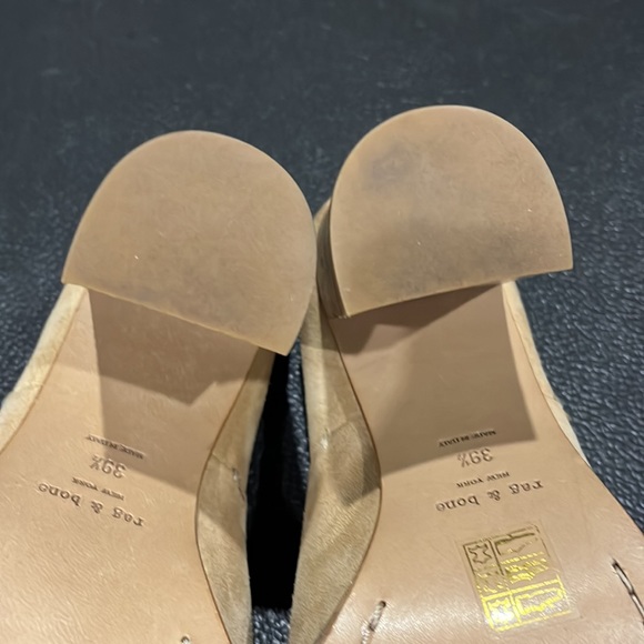 Rag and Bone Myra Suede Peep Toe Block Heels - Picture 13 of 16